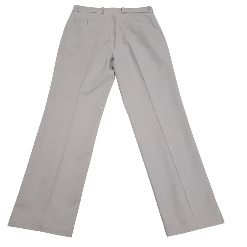 Callaway Men Flat Front Performance Tech Golf Pants Grey Straight Leg 32x30